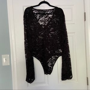 Boohoo plus size lace bodysuit